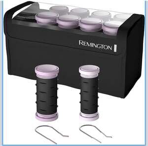 Remington Compact Ceramic Hot Rollers with J-Clips, 10-Piece Ionic Travel Hair S